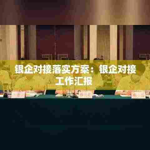 银企对接落实方案:银企对接工作汇报