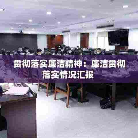 贯彻落实廉洁精神：廉洁贯彻落实情况汇报 