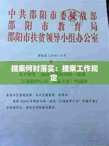 提案何时落实:提案工作规定