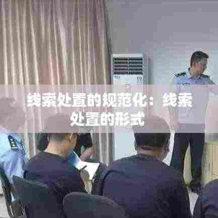 线索处置的规范化:线索处置的形式