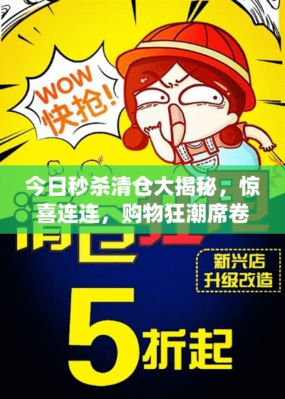 今日秒杀清仓大揭秘,惊喜连连,购物狂潮席卷而来!